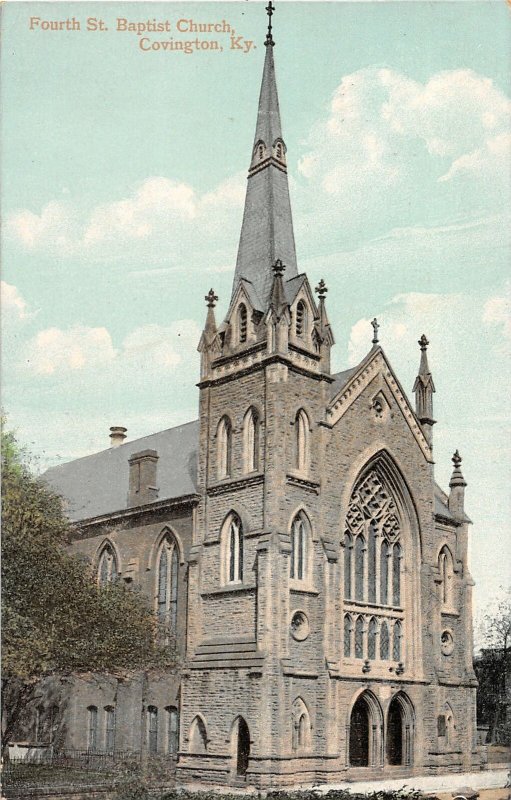 F72/ Covington Kentucky Postcard 1916 Fourth St Baptist Church 