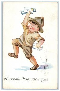 1918 Little Boy Hurrah News From Home Twelvetrees WWI Duluth Minnesota Postcard