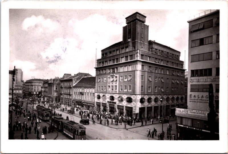 Croatia Zagreb Hotel I Kavana Milanov Vintage RPPC C015