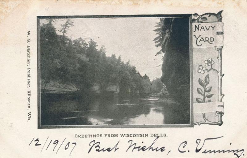 Greetings from Wisconsin Dells WI, Wisconsin - pm 1907 - UDB