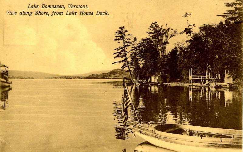 VT - Lake Bomoseen. View of Shore from Lake House Dock    