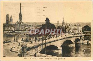 Old Postcard Rouen Pont Corneille Vue Generale