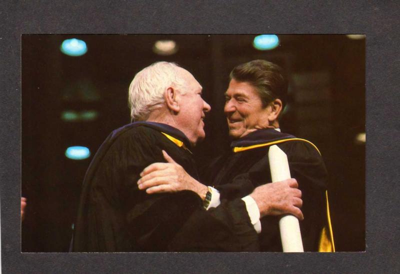 IN President Ronald Reagan Notre Dame University Indiana Postcard Pat O'Brien