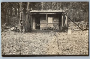 c1910's Log Cabin House Klamath Falls Oregon OR Shack RPPC Photo Postcard