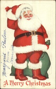 Christmas - Santa Claus w/ Green Sack C-46 c1910 Postcard