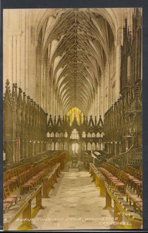 Hampshire Postcard - Rufus Tomb & Choir, Winchester Cathedral     RS8865