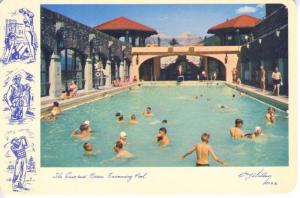 The Cave & Basin Swimming Pool Banff Alberta AB Rockies Vintage Postcard D23