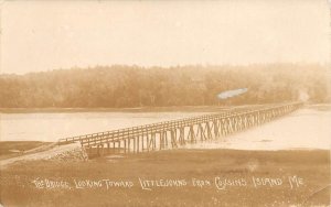 Littlejohn Island Maine from Cousins Island  Bridge Real Photo Postcard AA72828