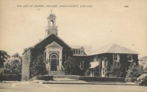 Our Lady Of Lourdes Wellfleet MA Cape Cod American Art Vintage c1954 Postcard E2