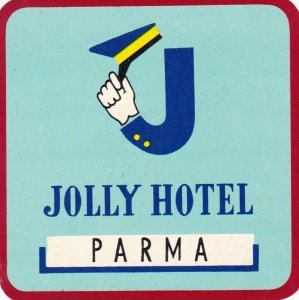 Italy Parma Jolly Hotel Vintage Luggage Label sk2283