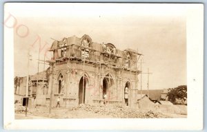 c1910s Church Cathedral Ruins RPPC Occupational Scaffolding Real Photo PC A130