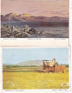 Farming Harvest In The Emek Evening At The Dead Sea 2x Isreal Postcard s