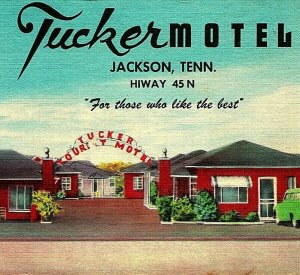 Jackson Tennessee TN Tucker Motel Highwy 45 North UNP Vtg Linen Postcard