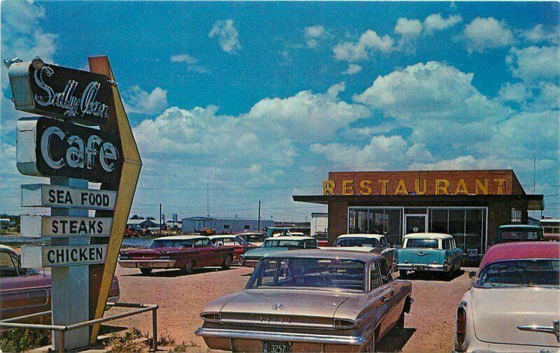 Automobiles Liberals Kansas Sally Ann Restaurant Highway 54 Postcard 10963