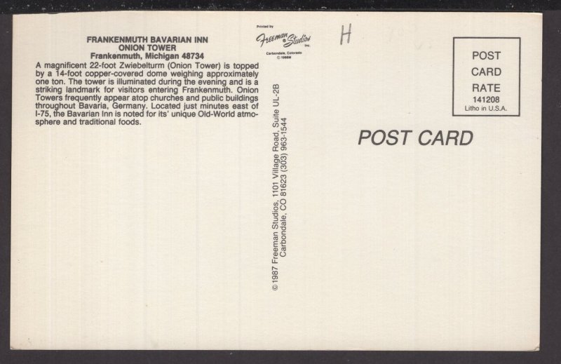 Michigan FRANKENMUTH Bavarian Inn - 22-foot Zwiebelturm (Onion Tower) - Chrome