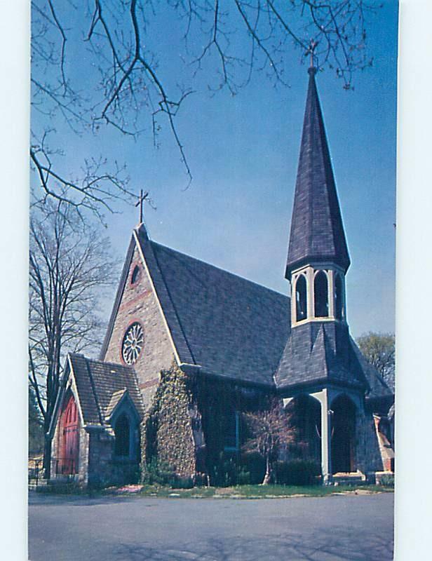 Unused Pre-1980 CHURCH SCENE Wilton Connecticut CT A7637