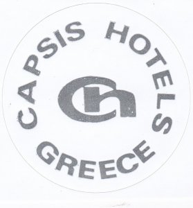 Greece Capsis Hotels Vintage Luggage Label sk3049