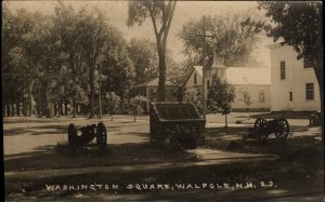 WALPOLE NH Washington Square Old Real Photo RPPC c1910 Postcard