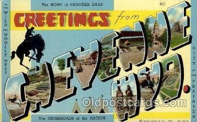 Cheyenne, Wyoming Large Letter Town Unused 