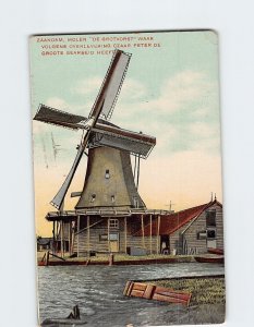 Postcard Molen De Grotvorst Zaandam Netherlands