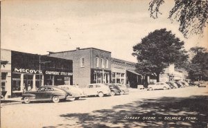 Selmer Tennessee Street Scene, Sepia Tone Photo Print Vintage Postcard U10150