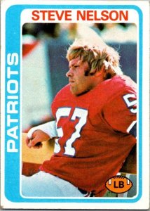 1978 Topps Football Card Steve Nelson New England Patriots sk7357