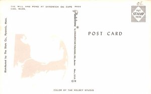 The Mill & Pond Sandwich, Massachusetts Postcard