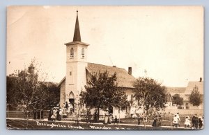 J95/ Mandan North Dakota RPPC Postcard c1910 Presbyterian Church 198