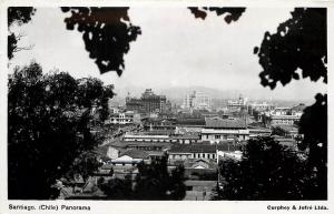 RPPC Postcard Panorama of Santiago Chile S.A. Curphey & Jofre' Ltda. Unposted