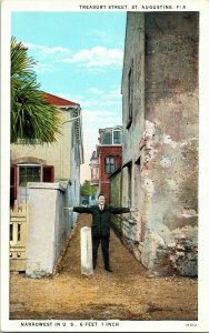 Treasury Street St. Augustine Florida Postcard WB CT American Art Colored UNP 