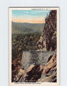 Postcard Highest Point On Storm King Highway, Hudson River, New York