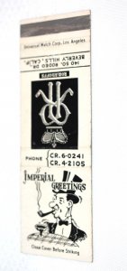 Imperial Greetings Man with Pipe California 20 Front Strike Matchbook Cover