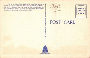 US Capitol Washington DC Sunset Linen Postcard VTG UNP Capsco Vintage Unused 