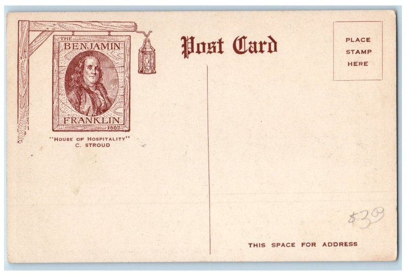 Asbury Park New Jersey NJ Postcard Entrance Lobby Benjamin Franklin 1910 Vintage