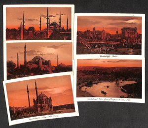 Set of 5 vintage postcards Turkey Istanbul mosque