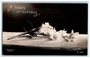 Worcester Massachusetts MA Postcard RPPC Photo Birthday Lily Flowers c1910's