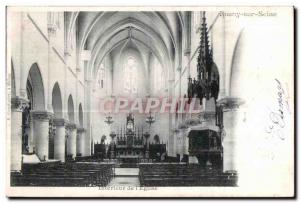 Old Postcard Rosny-sur-Seine Interior of I Church