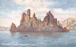 Phantom Ship Island Crater Lake Southern Oregon 1909 Tuck postcard
