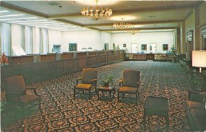 Columbia Ohio 1960s Postcard National Union Bank Lobby Interior