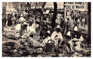 City of Mexico, Flower Venders , RPPC