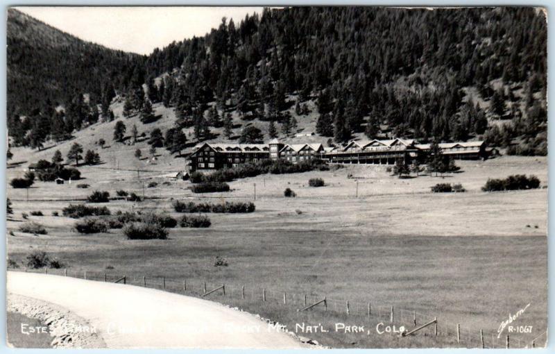 RPPC ESTES PARK CHALET RANCH, Rocky Mountain National Park CO ~ 1947 Postcard 