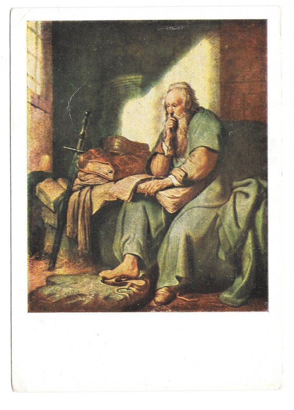 Artist Rembrandt Paulus im Gefangnis Saint Paul in Prison Christophorus Postcard