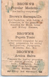 c1880s Anthropomorphic Sunflower Jersey Lily Complexion Powder Trade Card C45