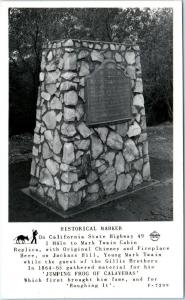 RPPC  TUTTLETOWN, CA   MARK TWAIN CABIN  Marker c1940s  Frasher  Postcard