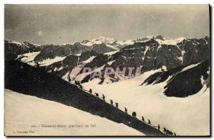 Old Postcard Militaria Alpine Hunters climbing a Pass