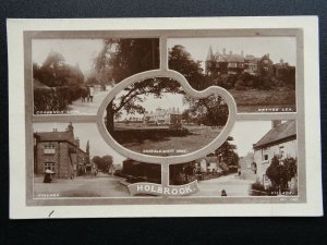 Derbyshire HOLBROOK VILLAGE 5 Image Multiview c1930s RP Postcard by F.W Scarratt