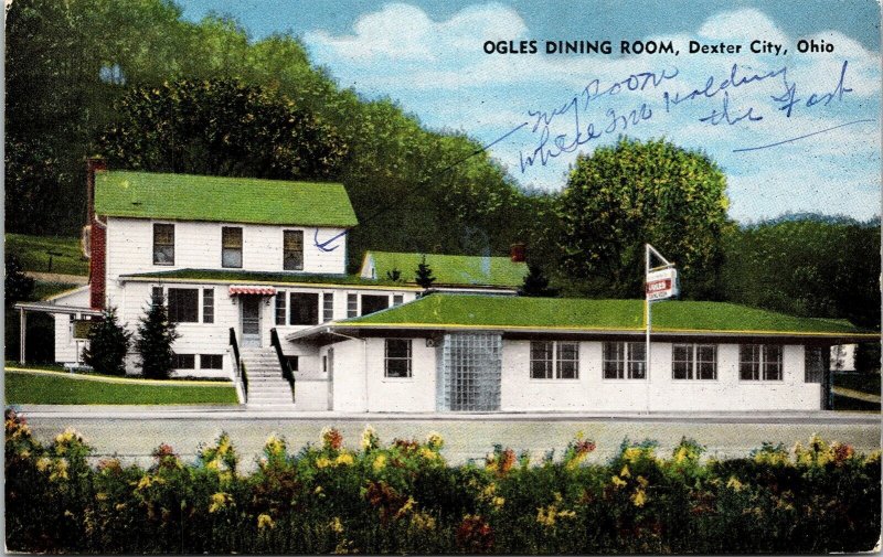 Ogles Dining Room Dexter City Ohio OH Postcard VTG UNP EC Kropp Vintage Unused 