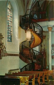 Famous Stairway Chapel Our Lady Of Light Loretto Santa Fe NM Vintage Postcard