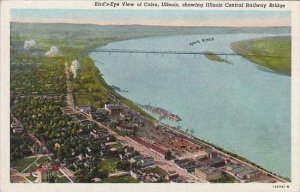 Illinois Cairo Birds Eye View Of Cairo Showing Illinois Central Railway Bridge