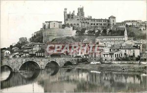 Modern Postcard Beziers (Herault) The Old Bridge and Saint Nazaire Cathedral